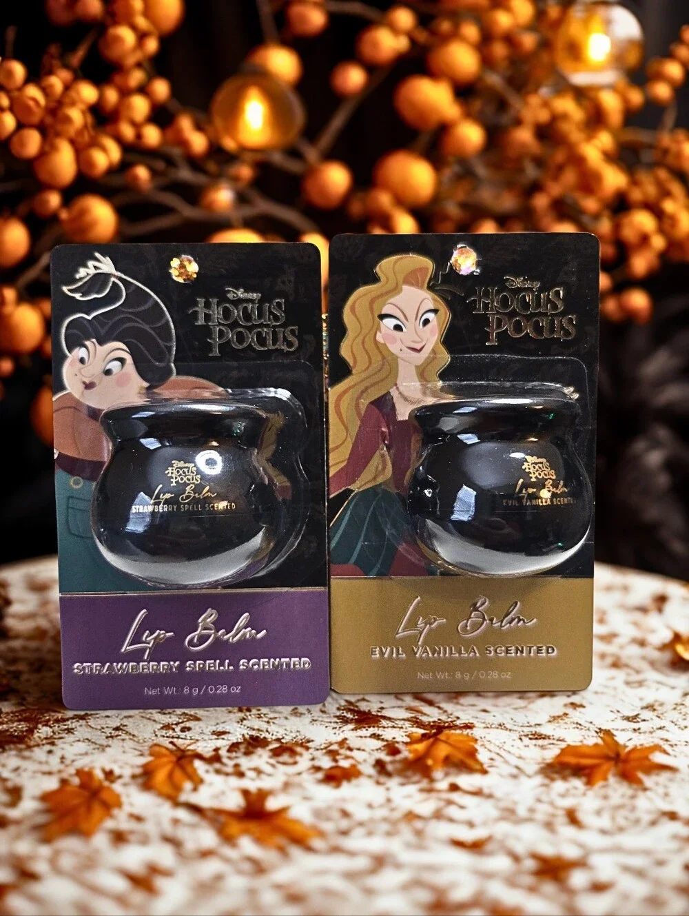 Disney Hocus Pocus Eyeshadow Palette + 2 Lip Balms Halloween Beauty Bundle